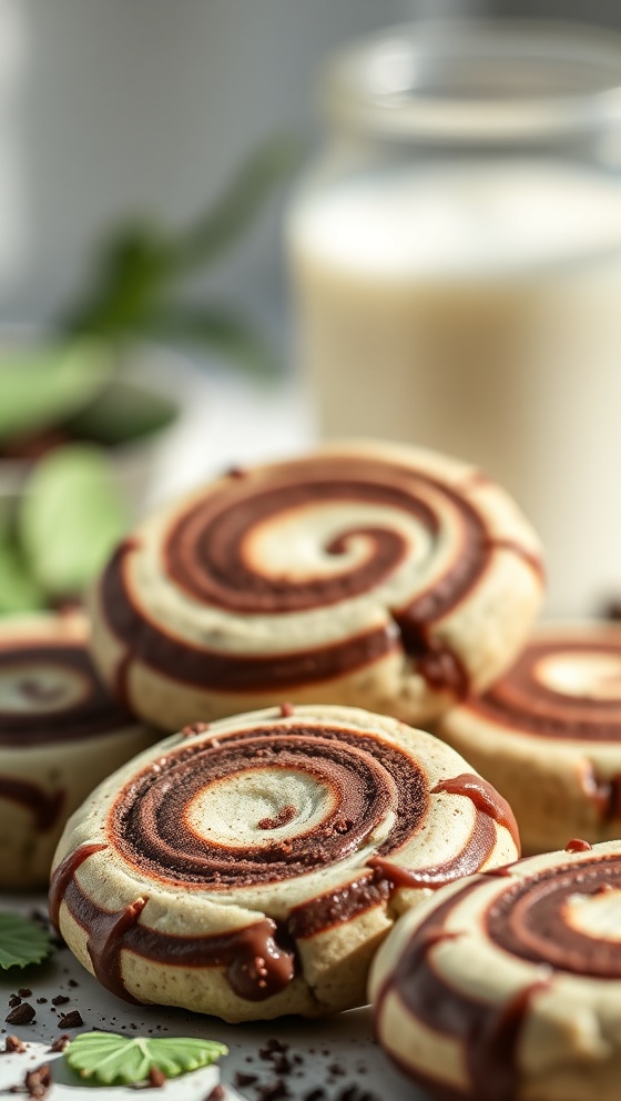 Chocolate Mint Swirl Cookies