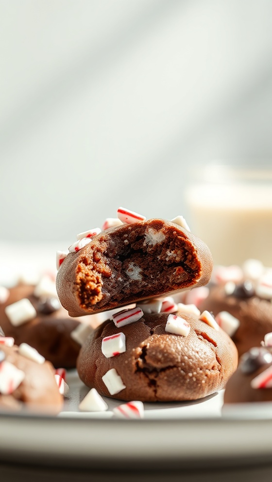 Peppermint Cocoa Cookie Bites