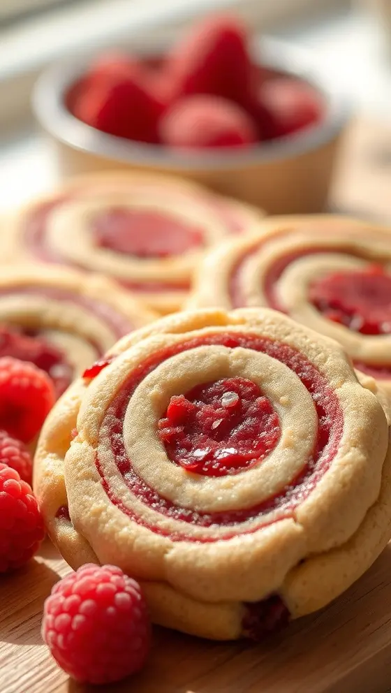 Raspberry Swirl Almond Cookies