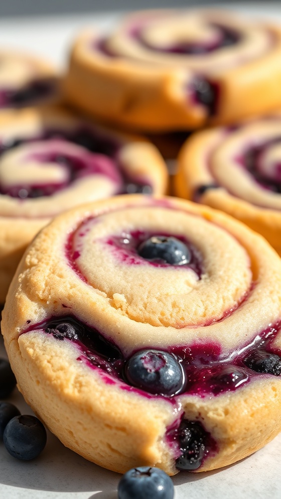 Blueberry Shortbread Swirl Cookies