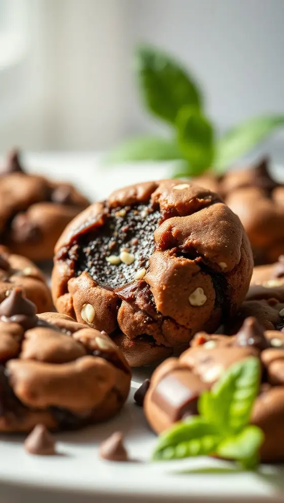 Mint Chocolate Blossom Cookies