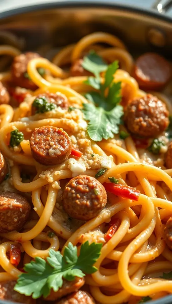 One-Pan Creamy Tuscan Sausage Pasta