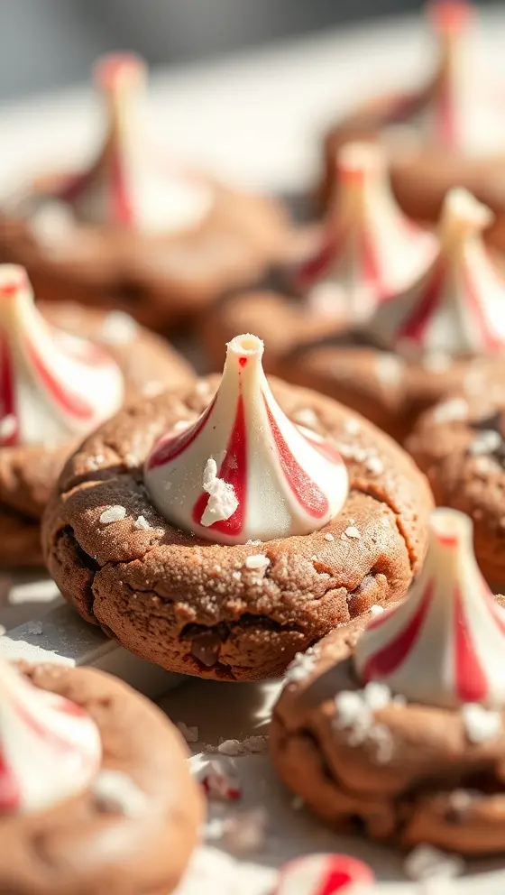 Peppermint Chocolate Kiss Cookies