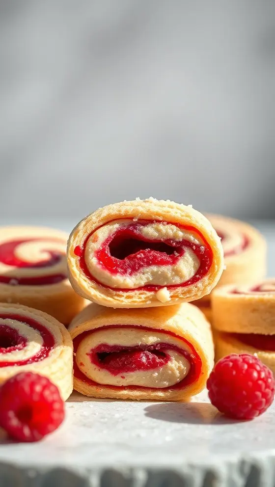 Raspberry Shortbread Swirls