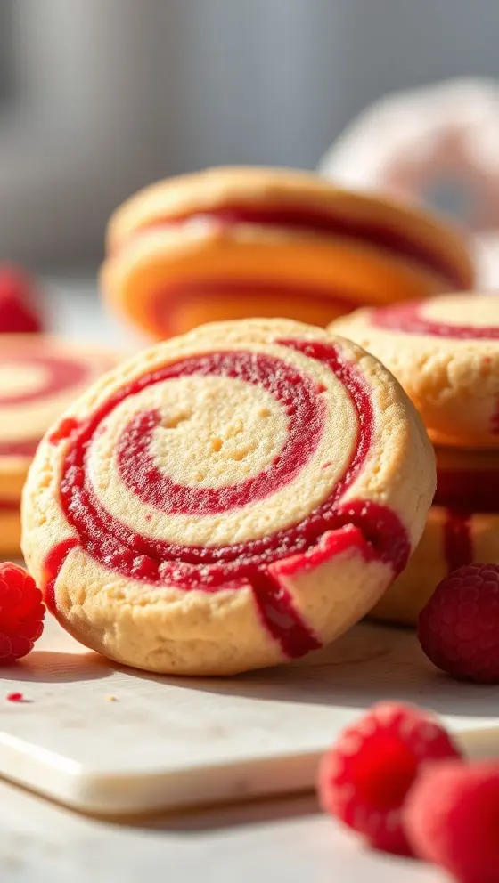 Raspberry Swirl Shortbread Cookies