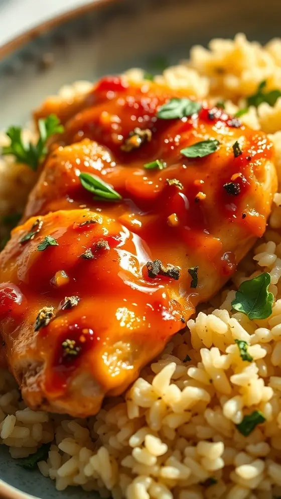 Spiced Honey Garlic Chicken with Lemon Herb Rice