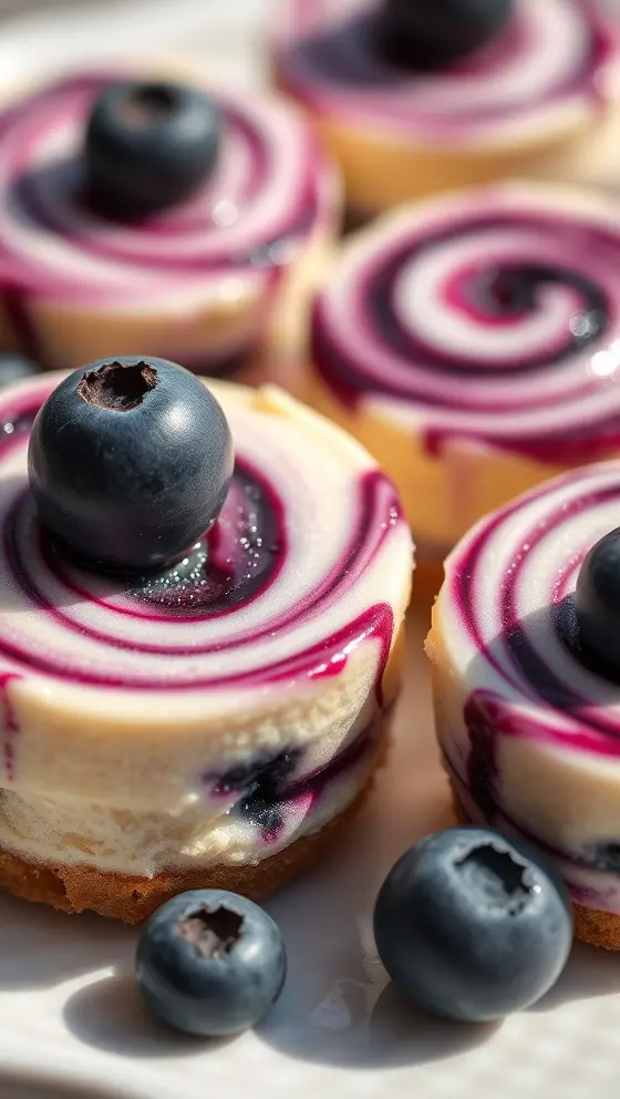 Swirled Blueberry Cheesecake Bites
