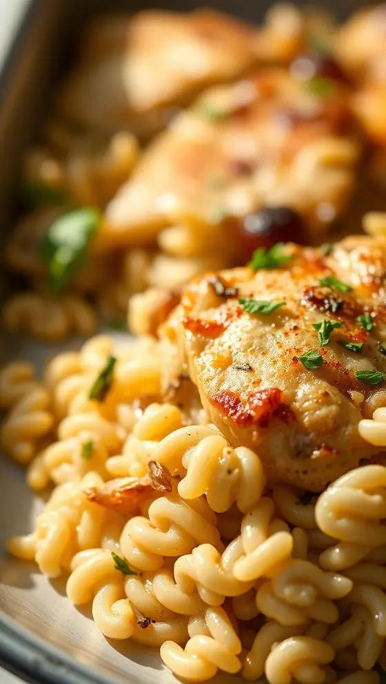 30-Minute French Onion Chicken Orzo Casserole