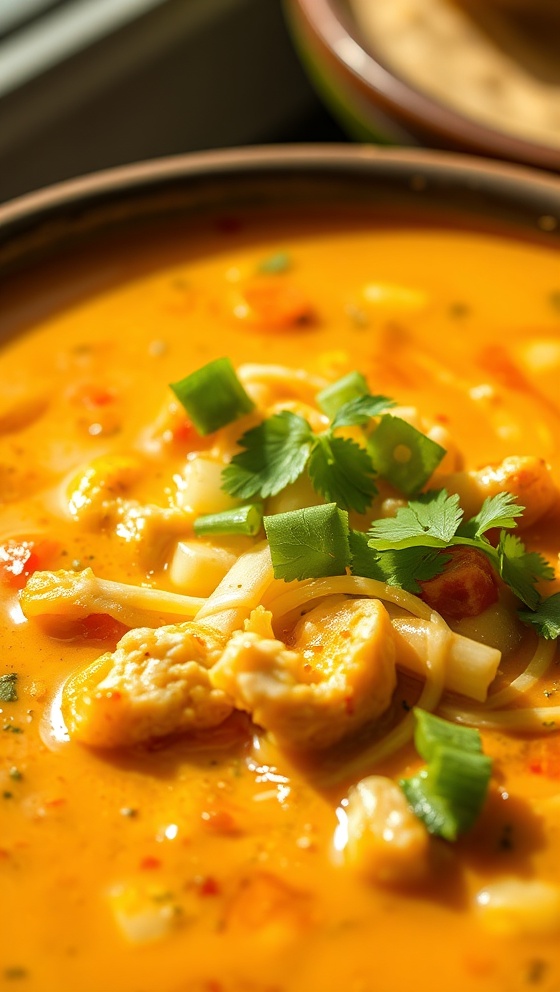 Creamy Green Chile Chicken Enchilada Soup