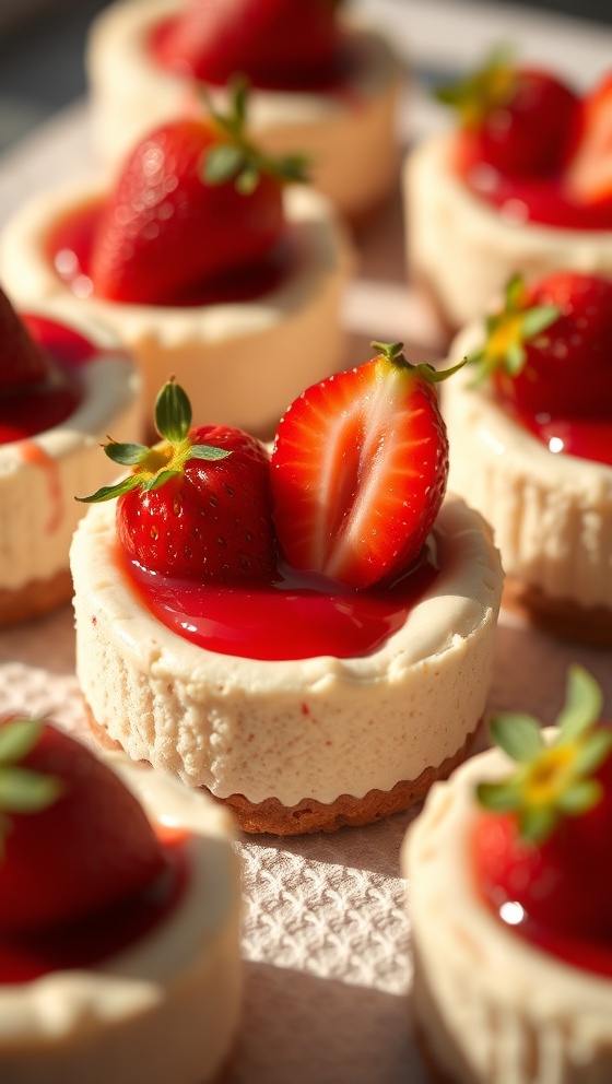 Irresistible Mini Strawberry Cheesecakes
