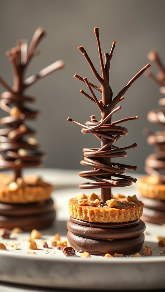 No-Bake Chocolate Peanut Butter Trees