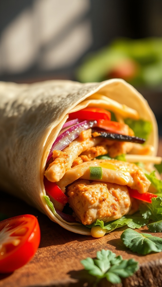 Thai Peanut Chicken Wrap Easy Lunch Recipe