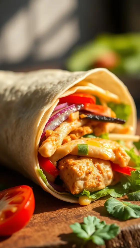 Thai Peanut Chicken Wrap Easy Lunch Recipe