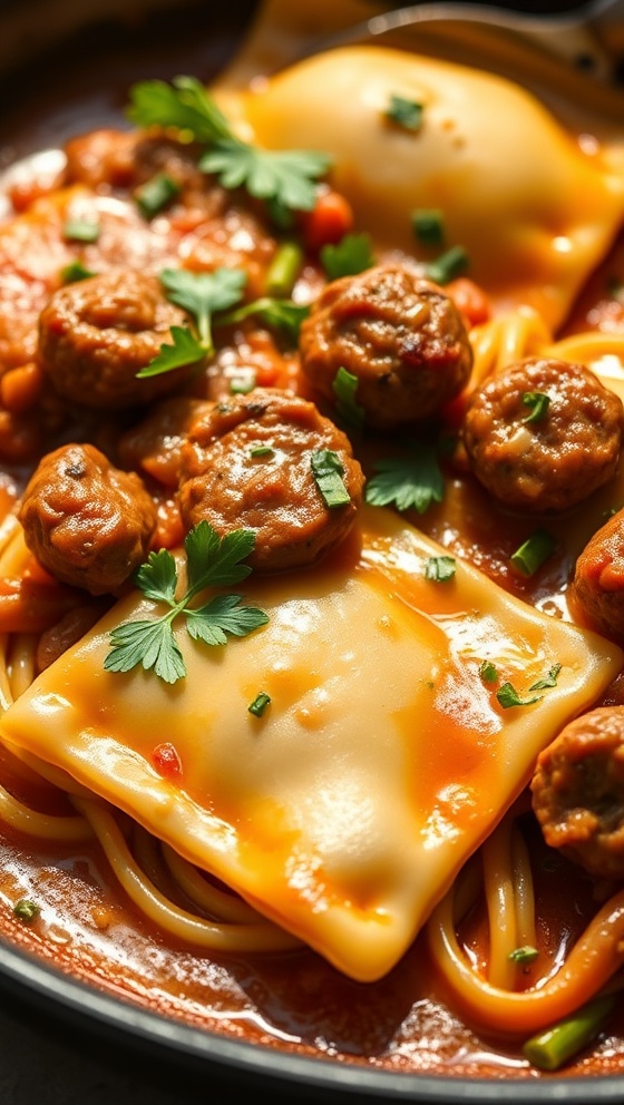 Cajun Sausage Ravioli Easy Skillet Dinner