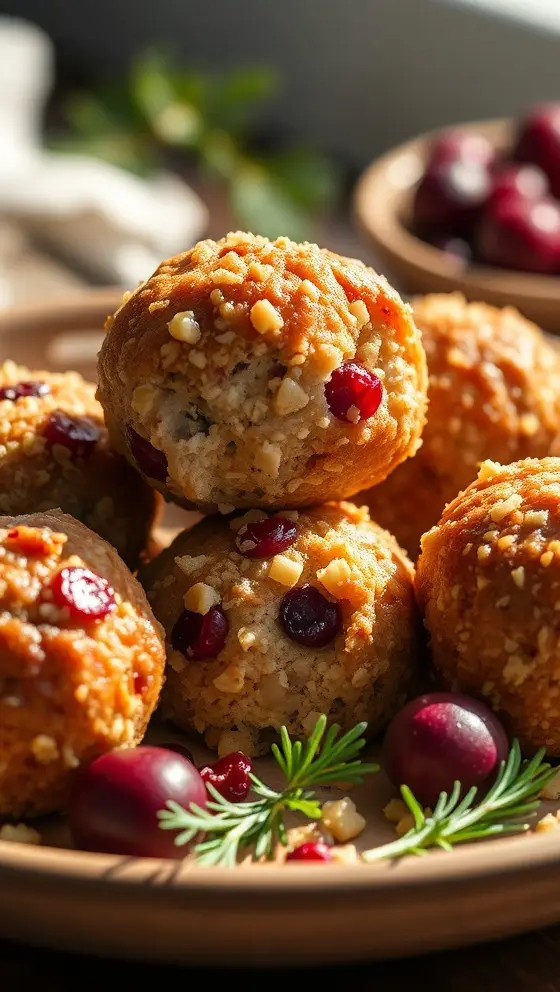 Cranberry Turkey Stuffing Balls